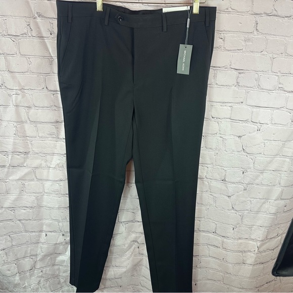 NWT michael kors MK meyers black dress Pants sz 38x32 flat front - Picture 1 of 9
